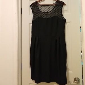 Sheer top black sleeveless dress. Heart design